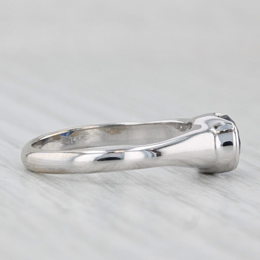 1.60ct Lab Created Blue Sapphire 14k White Gold Size 7.75