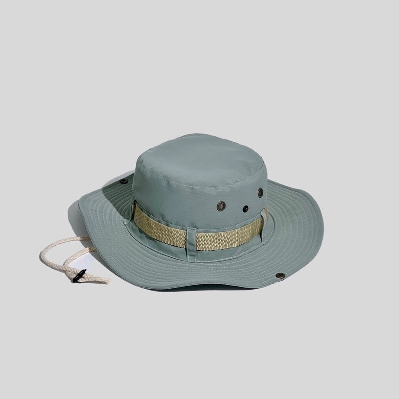 Unisex Tropical Solid Color Wide Eaves Bucket Hat