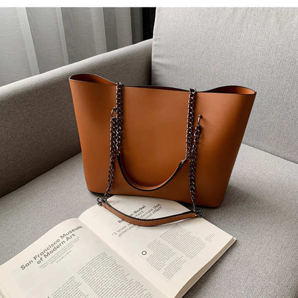 Retro Temperament Large PU Leather Tote Handbag