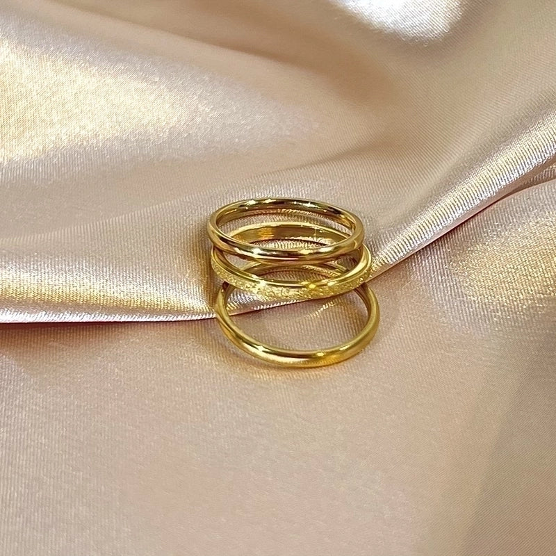 1 Piece Minimalist Heart Shape Bow Knot Titanium Steel Plating Rings