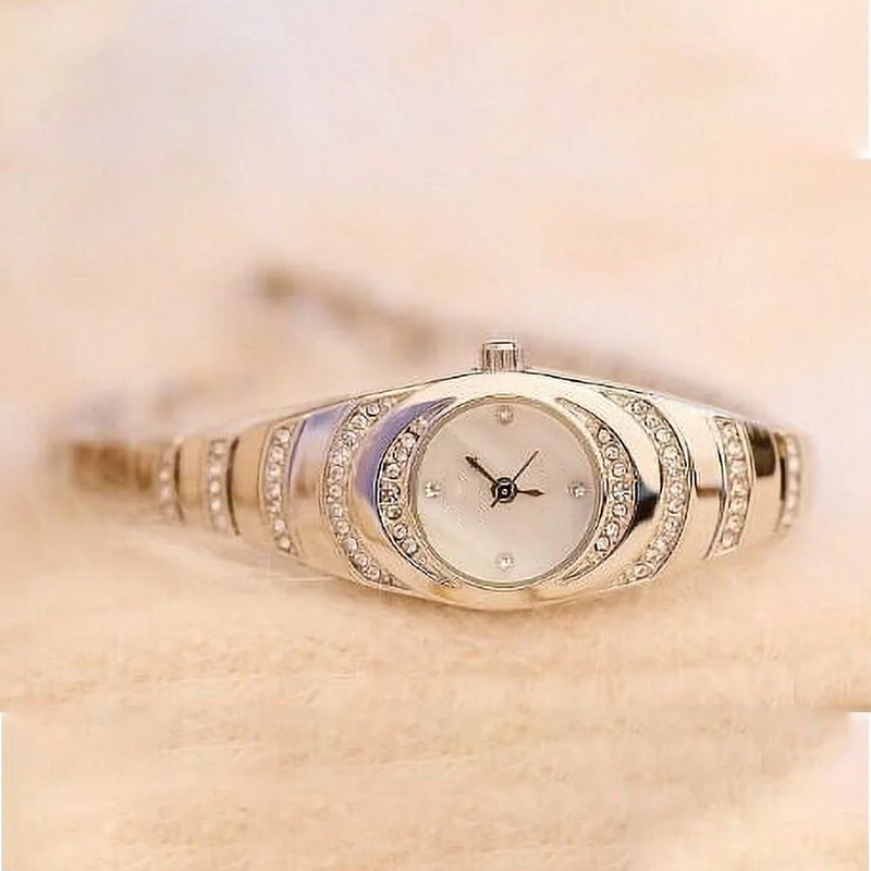 Orologio da polso con bracciale in strass da donna