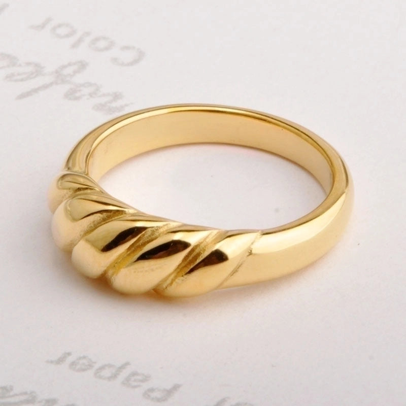 Minimalist Waves Titanium Steel Rings