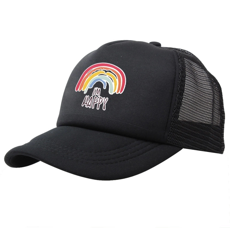 Unisex Minimalist Letter Rainbow Curved Eaves Baseball Cap