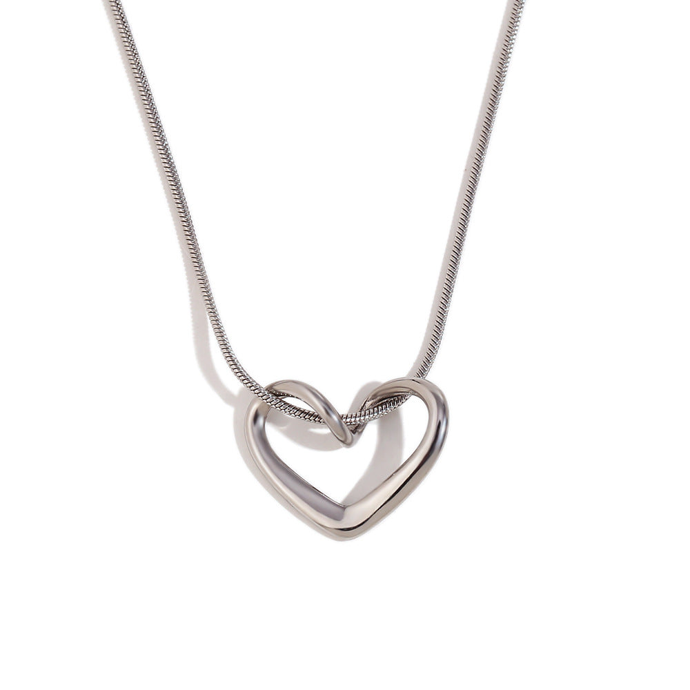 Fashion Heart Cross Geometric Stainless Steel 18K Gold Plated Necklaces