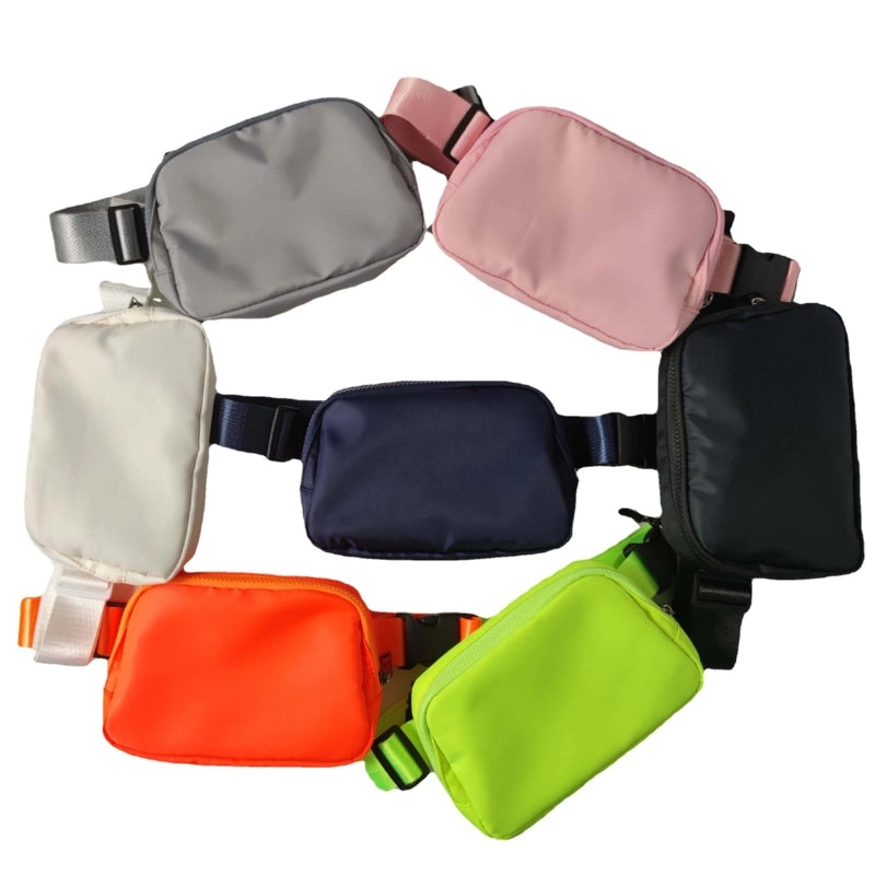 Men's Preppy Style Streetwear Solid Color Nylon Waist Bags