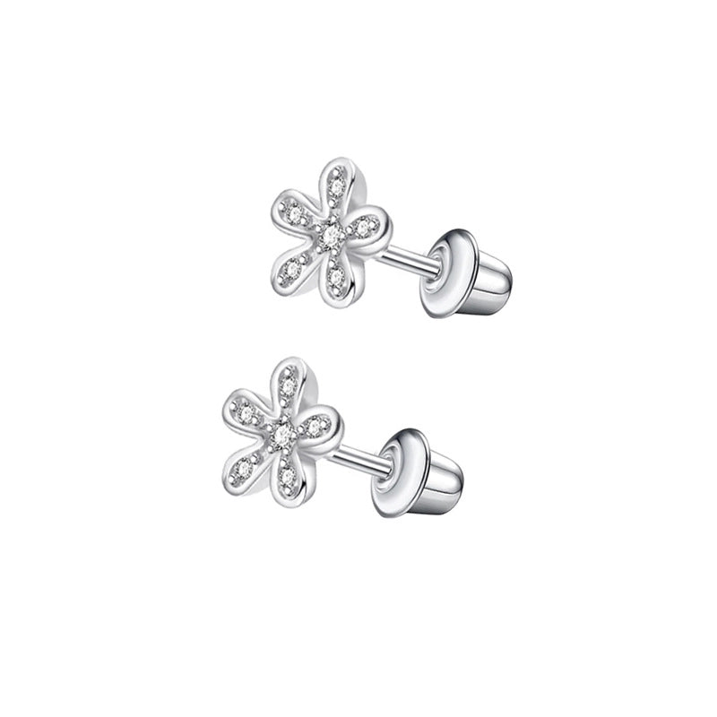 1 Pair Minimalist Cross Star Butterfly Plating Inlay Stainless Steel Zircon Ear Studs