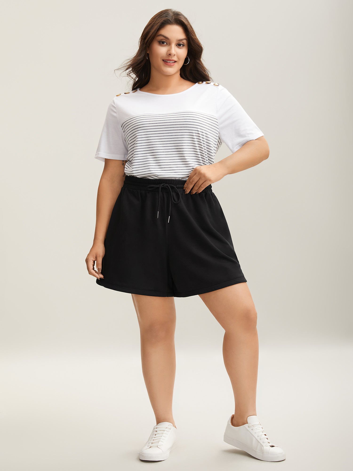 Drawstring Slit Supersoft Pull-On Shorts