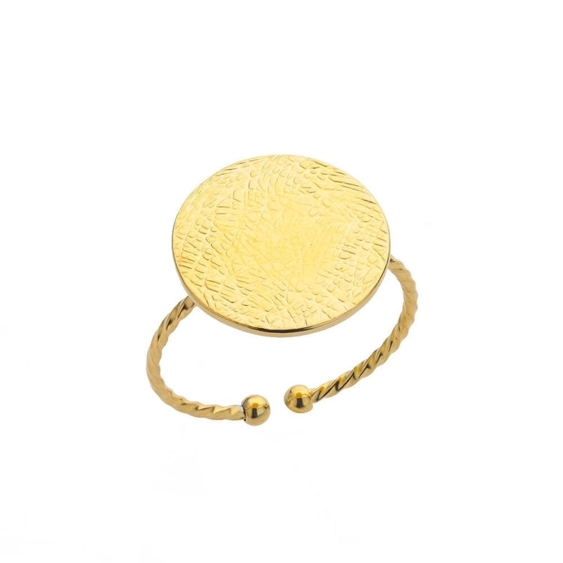 Minimalist Geometric Round Heart Shape 304 Stainless Steel 18K Gold Plated Plating Open Rings