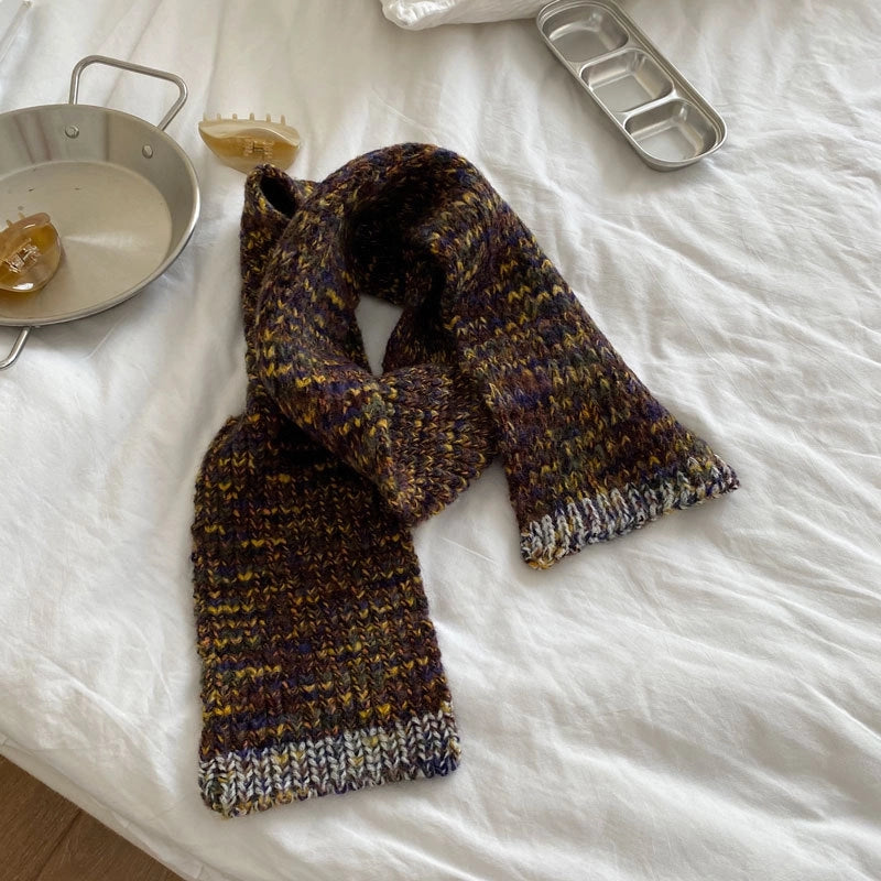 Women's Retro Color Block Acrylic Scarf