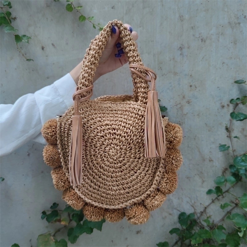 Women's Medium Summer Straw Vacation Handbag