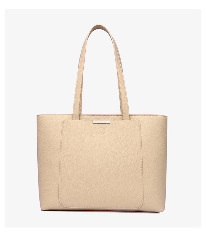 Women's Large Pu Leather Solid Color Streetwear Zipper Tote Bag