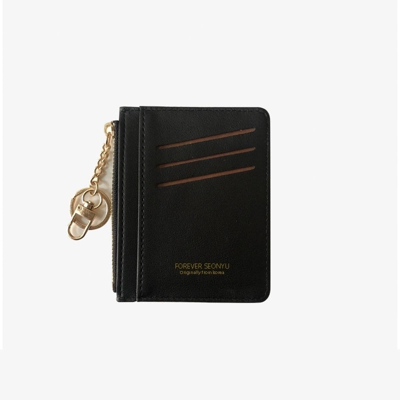 Korean Zipper Girl Coin Purse Mini Key Hook Wallet Multi-card Card Holder