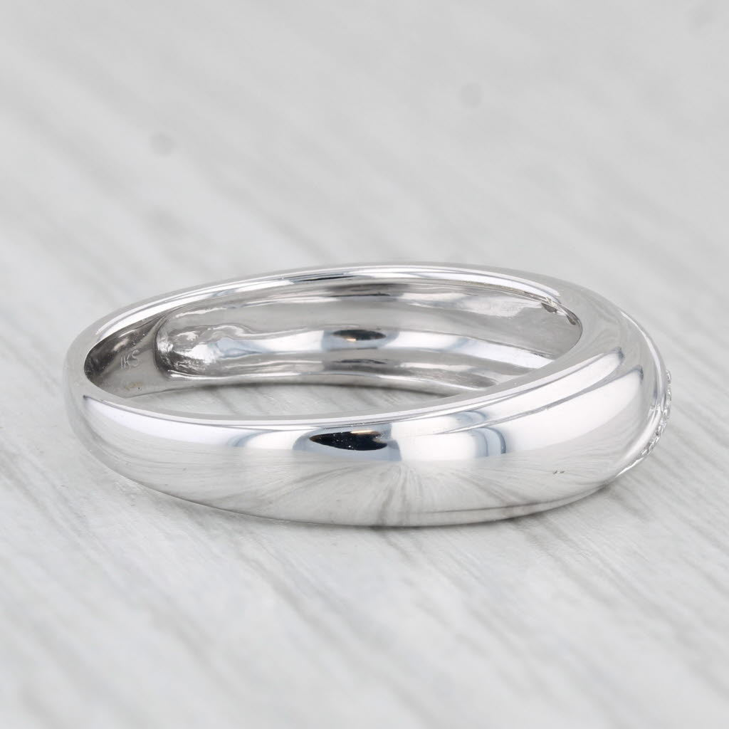 Diamond Accented Men's Wedding Band 14k White Gold Size 9.75 Ring