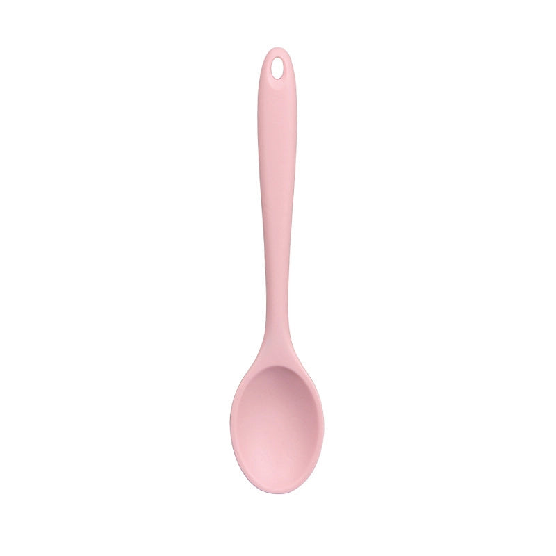 Food Grade Integrated Silicone All-inclusive Small Colander Small Soup Spoon Children Salad Mixing Spoon  In Stock