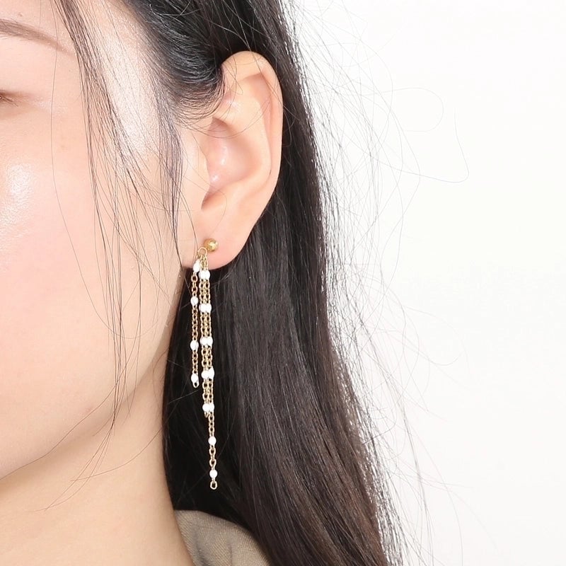 1 Pair Modern Style Tassel Plating Chain Stainless Steel 18K Gold Plated Drop Earrings