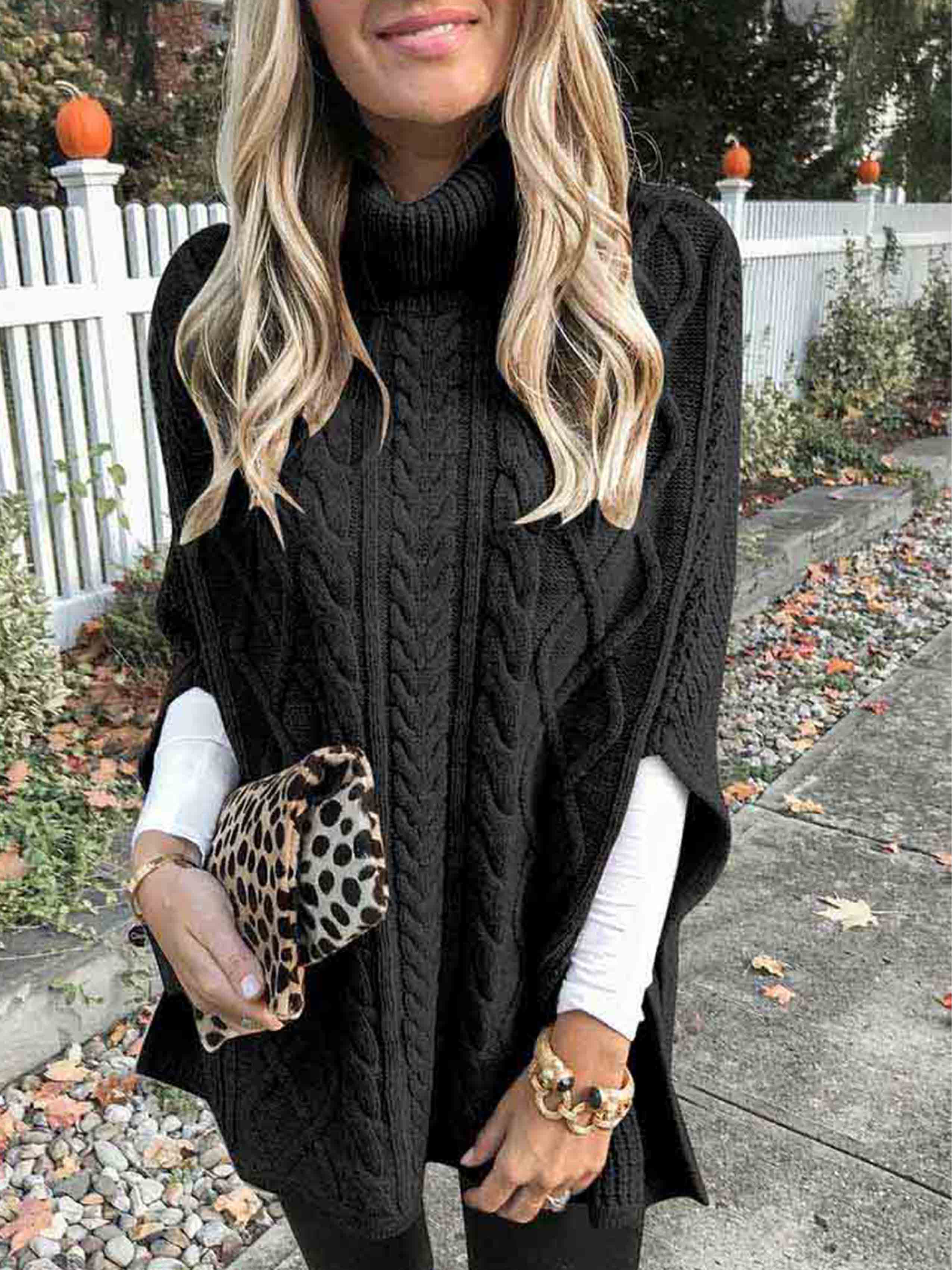 High Neck Loose Knit Sweater