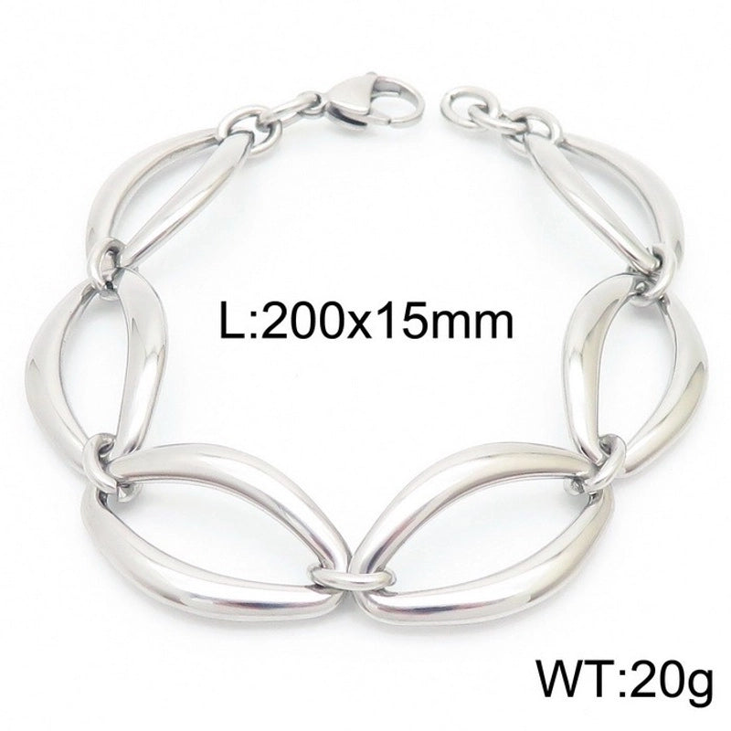 Rock Geometric Titanium Steel 18K Gold Plated Bracelets In Bulk