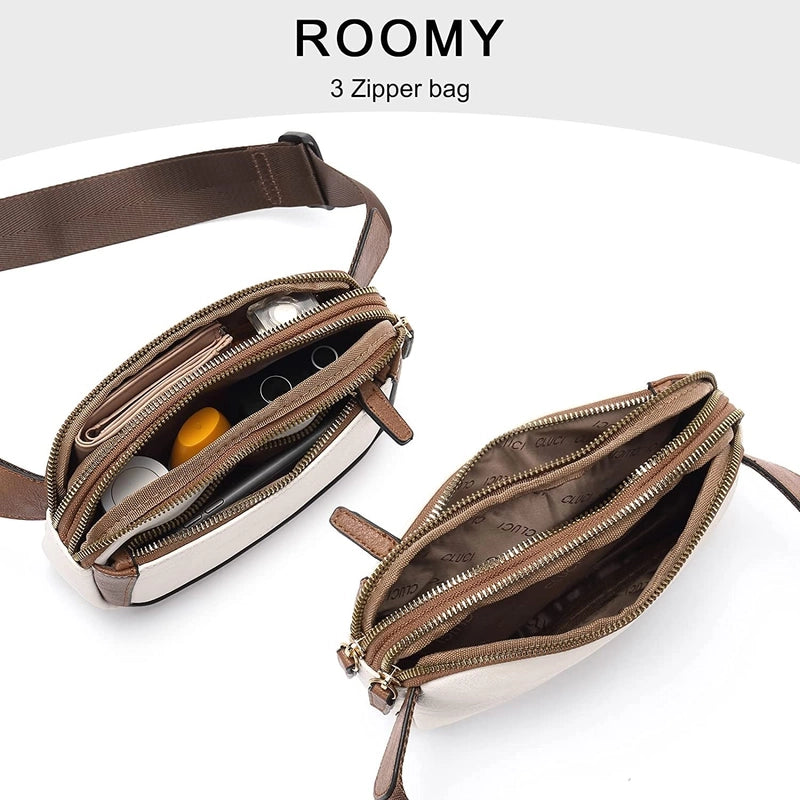 Unisex Classic Style Color Block Pu Leather Waterproof Waist Bags