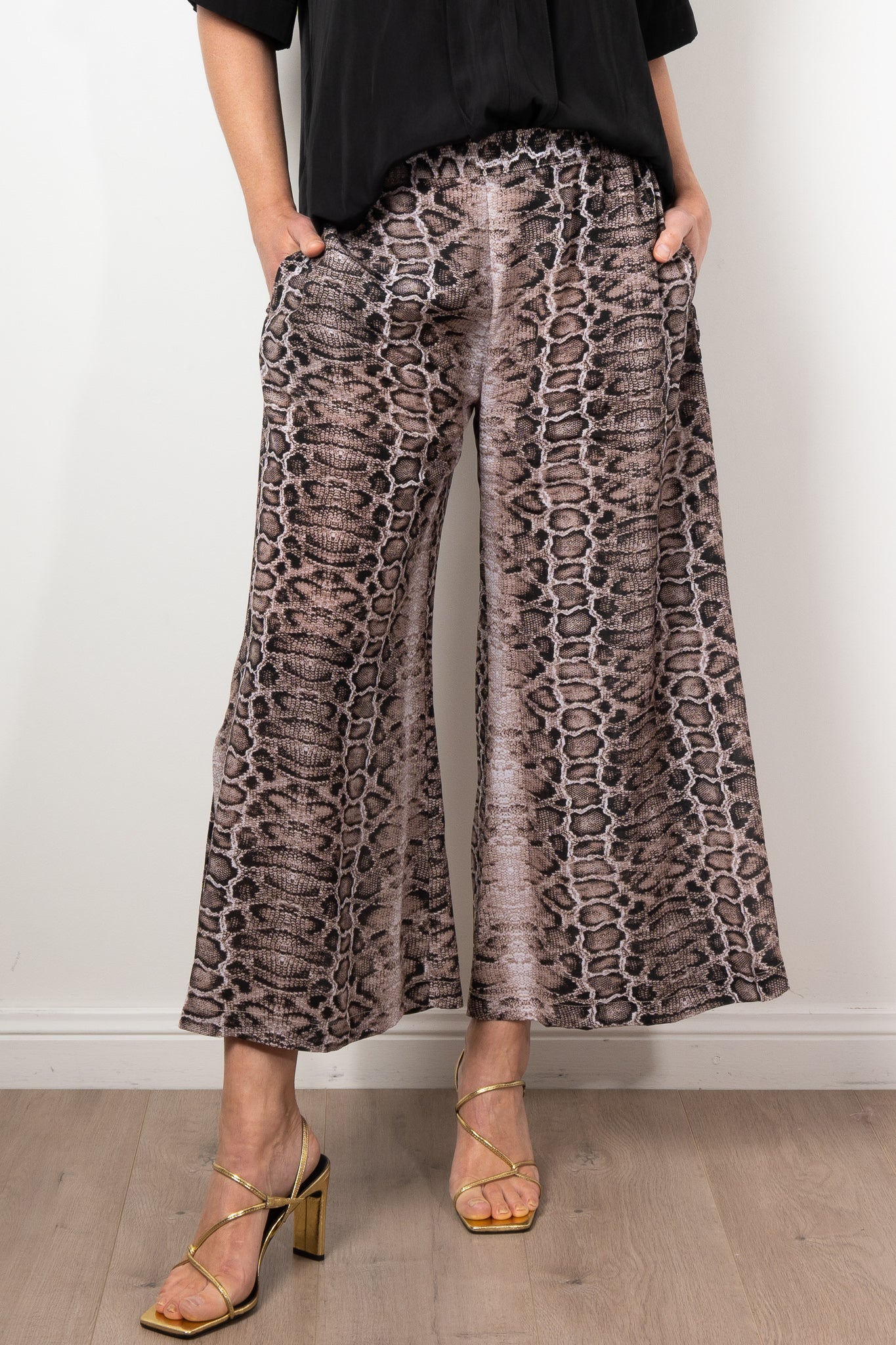 Mela Purdie Crop Swish Pant Safari Python