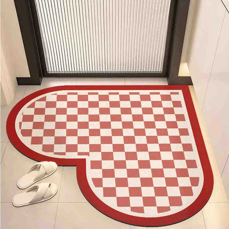 Casual Elegant Heart Shape Diatom Ooze Carpet Bathing