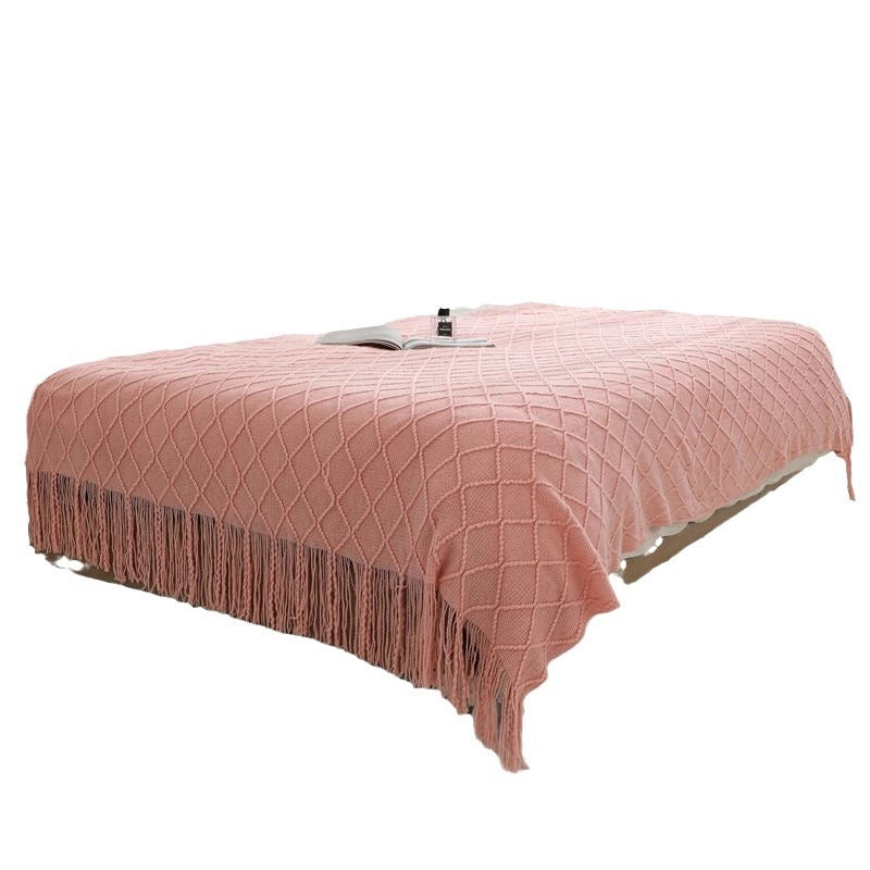 Tassel Sofa Towel Sofa Pillow Blanket Bedroom Bed Blanket Homestay Woven Blanket Bed Flag