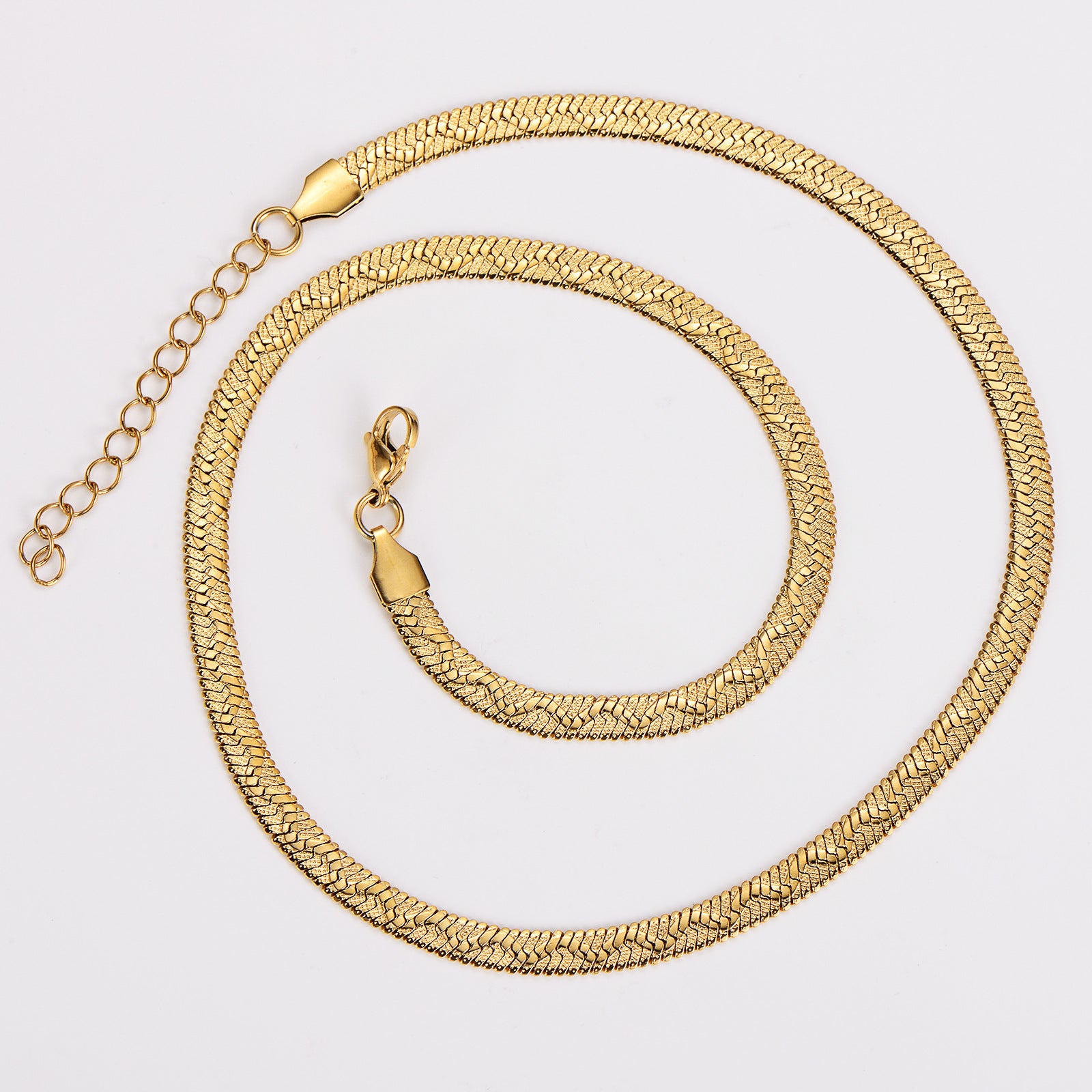 Aml Stainless Steel Batch Pattern Blade Sweater Chain Simple Ladies Clavicle Chain Fashion Flat Snake Stainless Steel