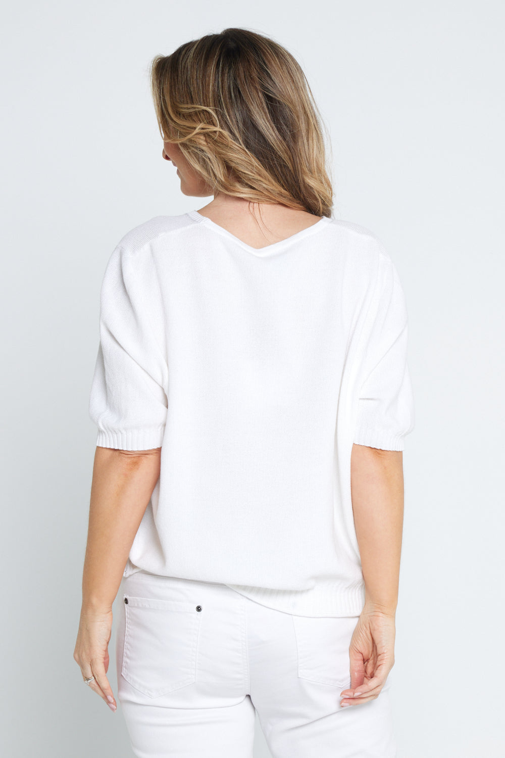 Rachel Cotton Knit Top - White