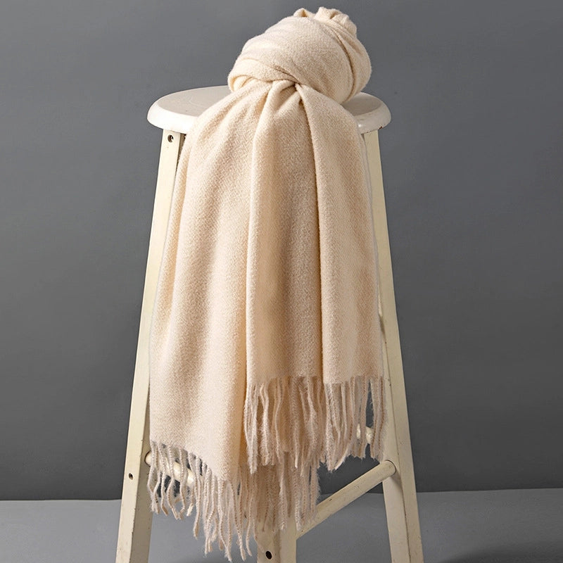 Unisex Minimalist Solid Color Polyester Scarf