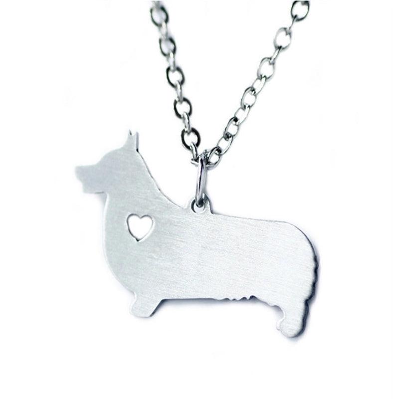 304 Stainless Steel Cute Slice Polishing Animal Dog Necklace Titanium Steel Necklace