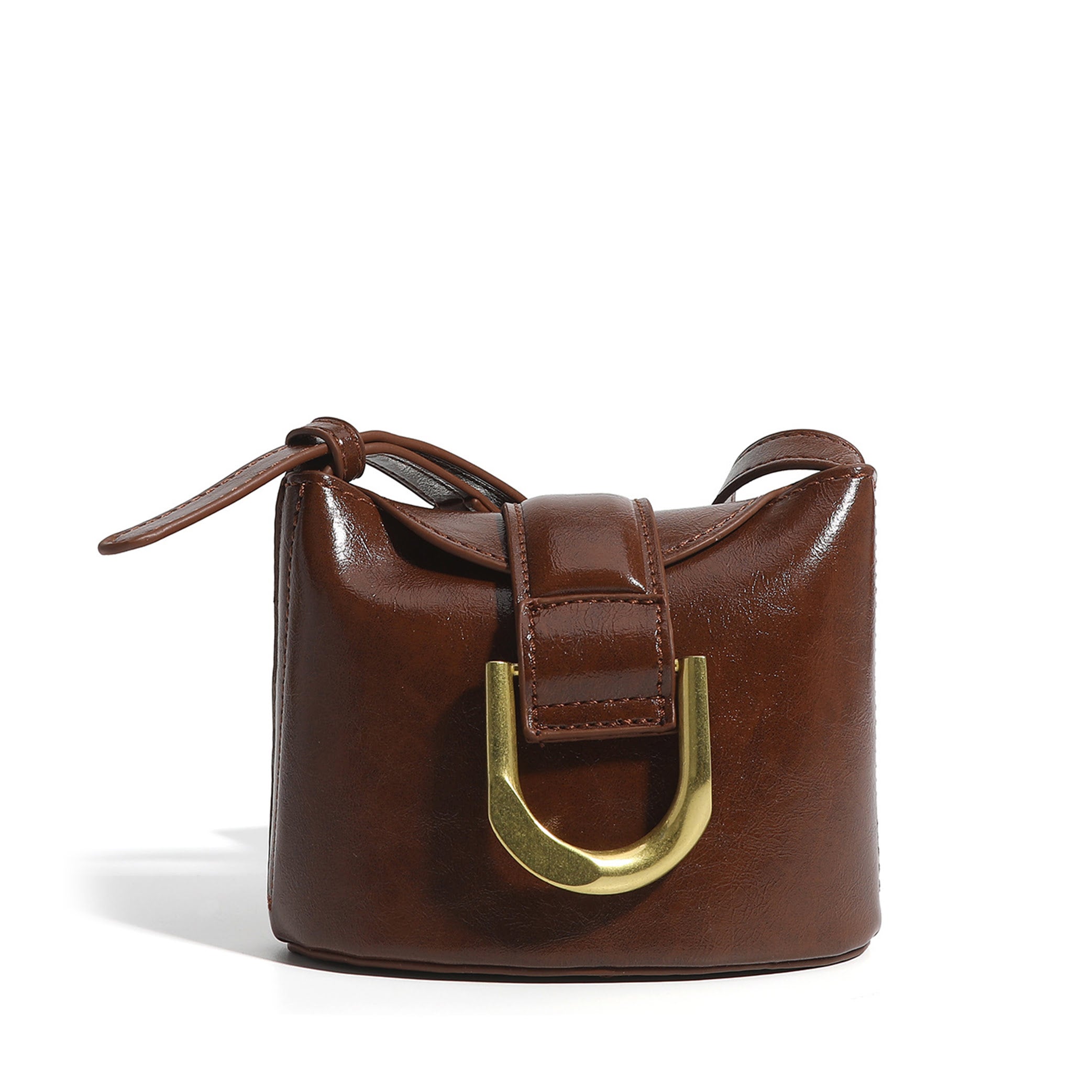 Mini Bucket  Bag with Metal Horseshoe Buckle