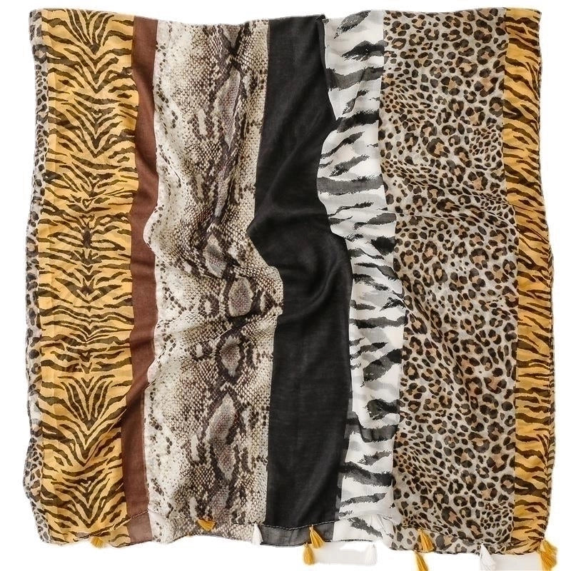 Women's Streetwear Leopard Voile Winter Scarves
