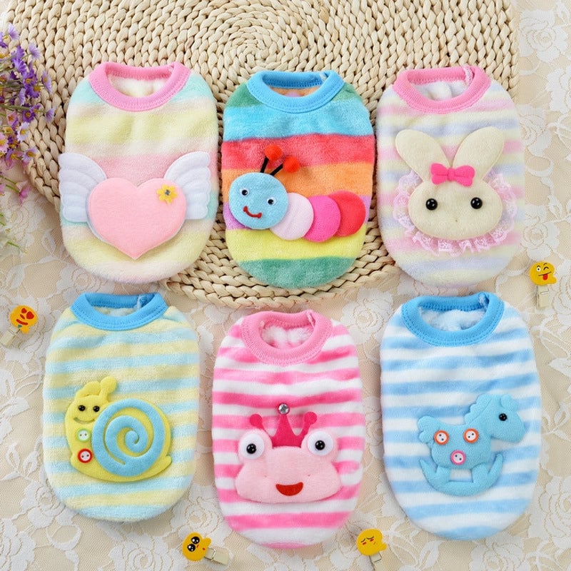 Flannel Milk Dog Clothes Small Dog Puppy Cat Dog Autumn And Winter Pet Rabbit Teacup Dog Warm Vest