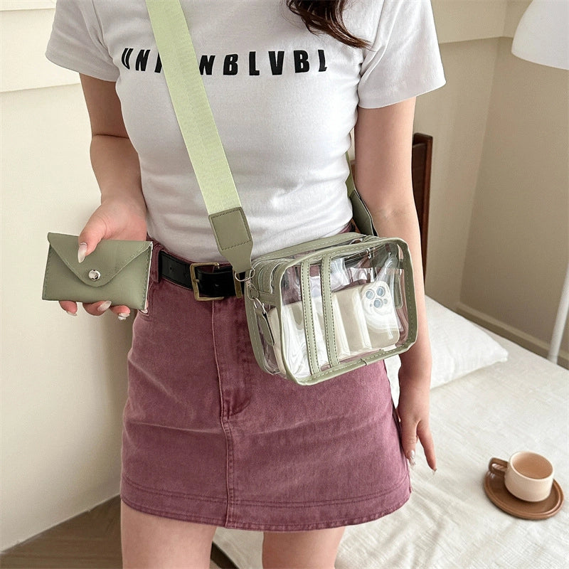 Women's Small Pvc Solid Color Streetwear Square Zipper Crossbody Bag