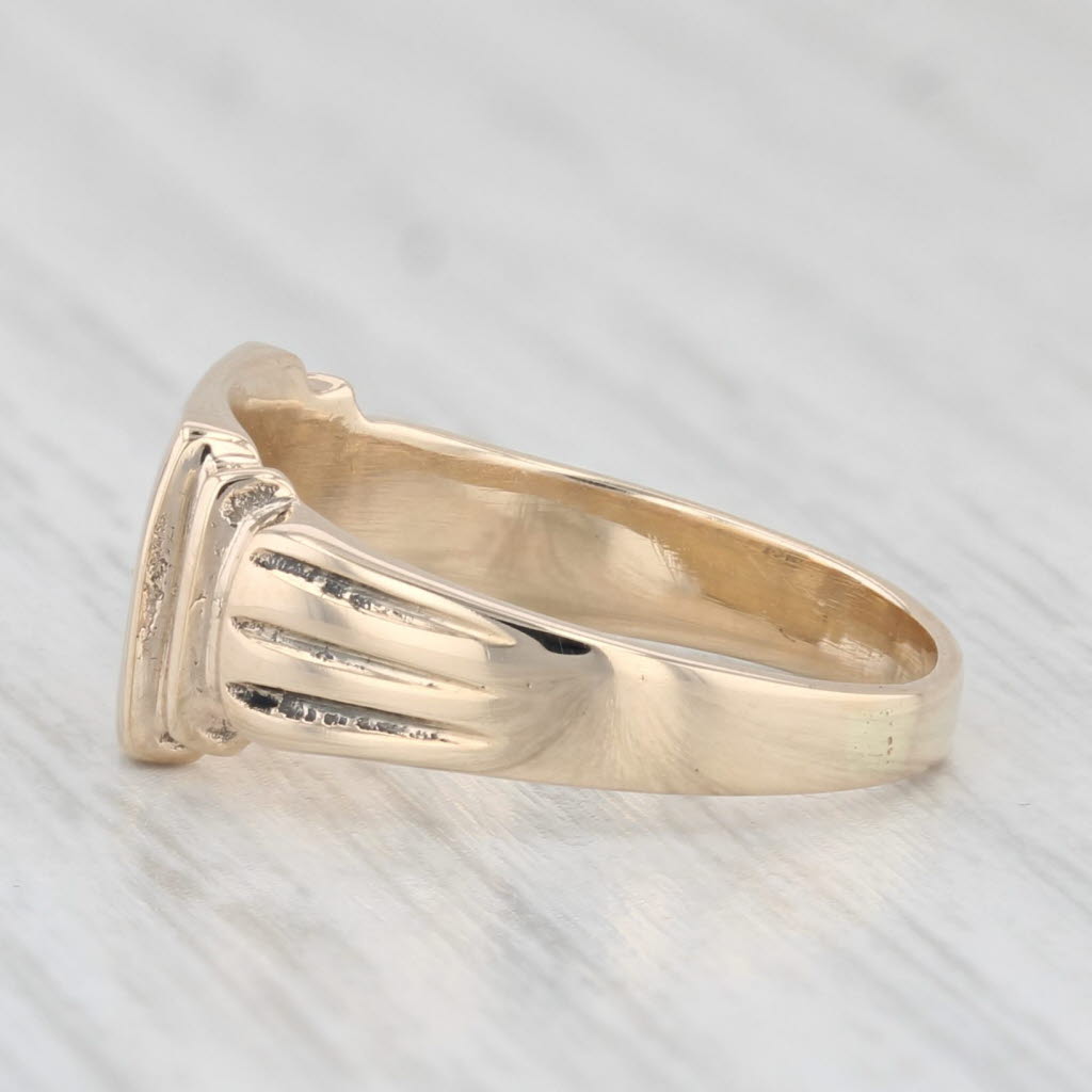 Vintage Engravable Signet Ring 10k Yellow Gold Size 4.5