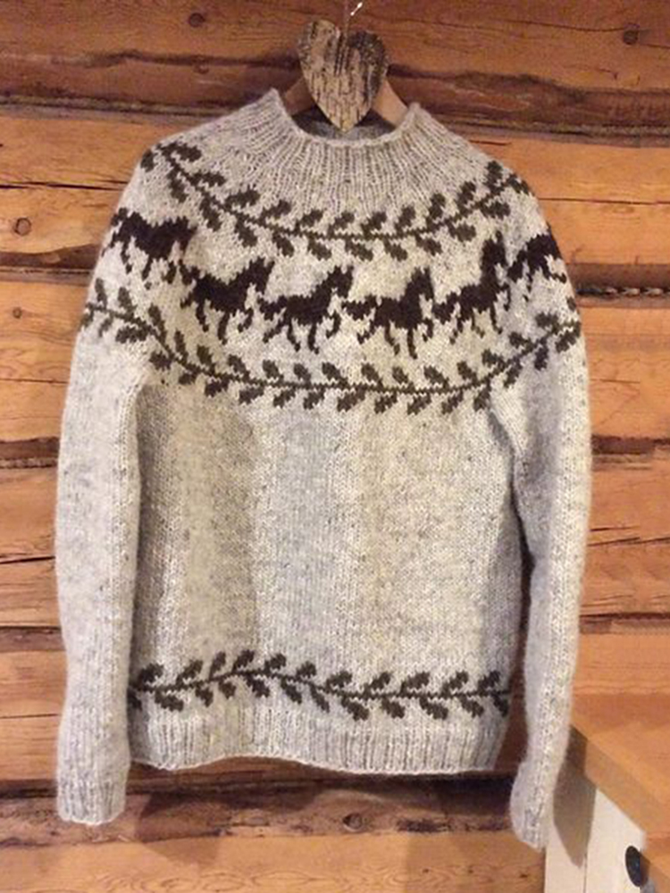 Vintage Icelandic Knit Jacquard Warmth SweaterUnisex