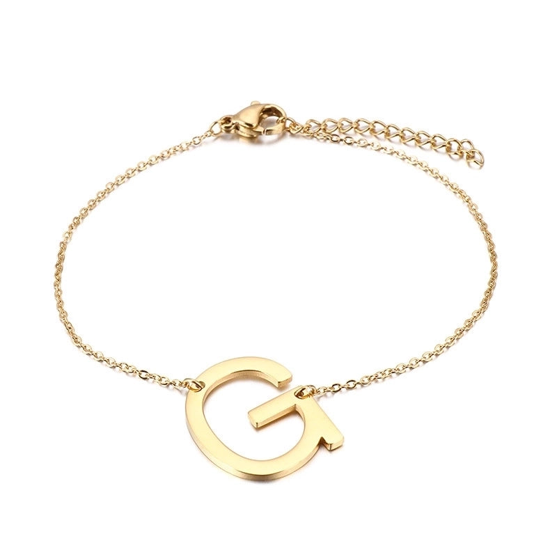 Fashion Letter Titanium Steel 18K Gold Plated Bracelets In Bulk