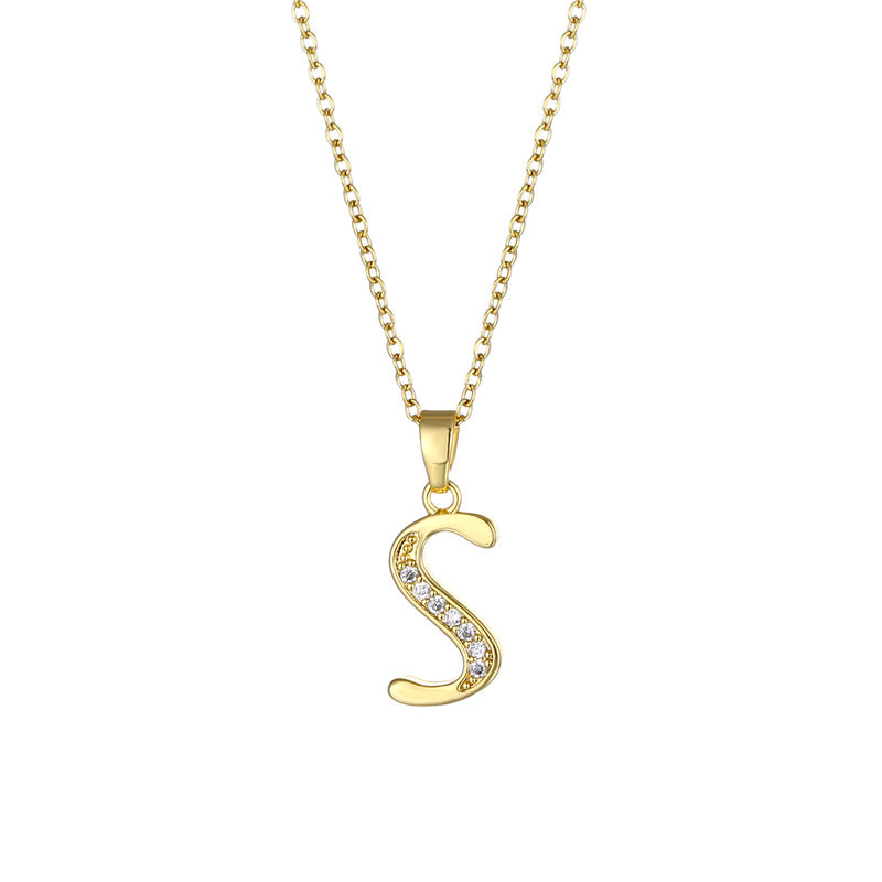 Minimalist Letter Text Number Stainless Steel Electroplating Necklaces