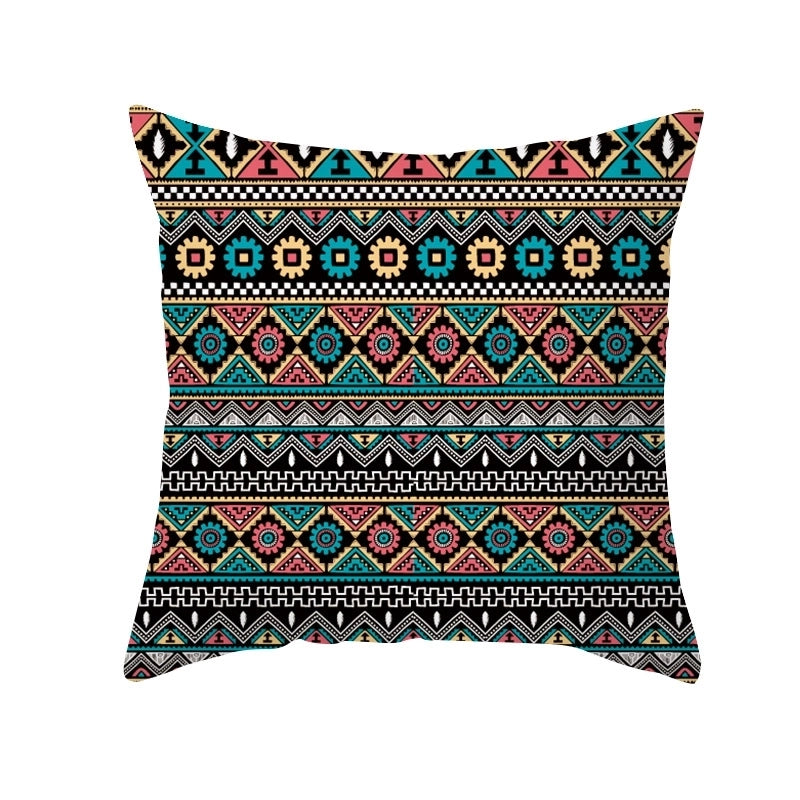 Ethnic Style Geometric Fibre Peach Skin Pillow Cases