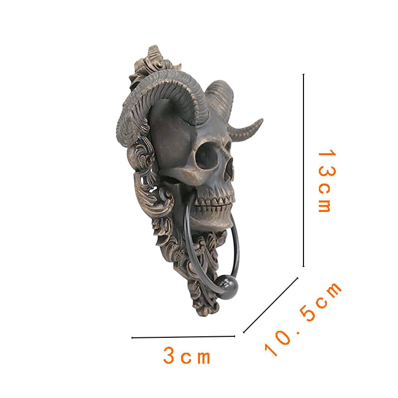 ☠️😈Baphomet Horned God Skull Hanging Door Knocker