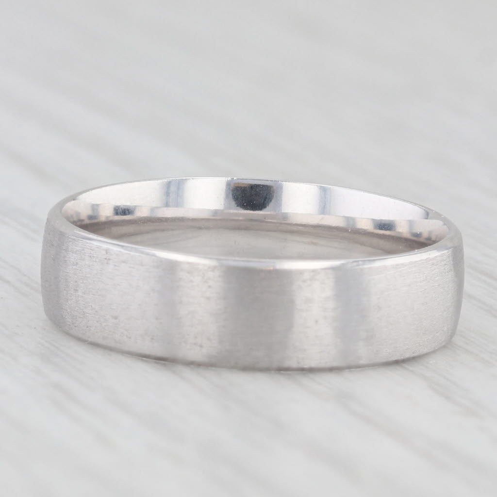 Brushed Men's Wedding Band 10k White Gold Size 10 Comfort Fit Ring
