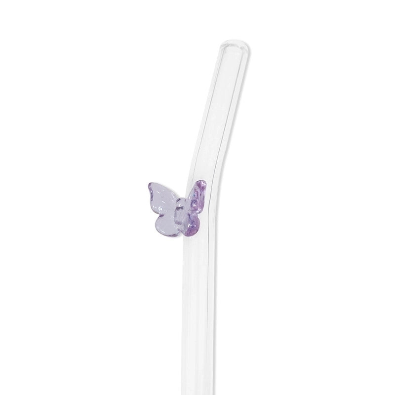 Casual Vacation Solid Color Glass Straw 1 Piece