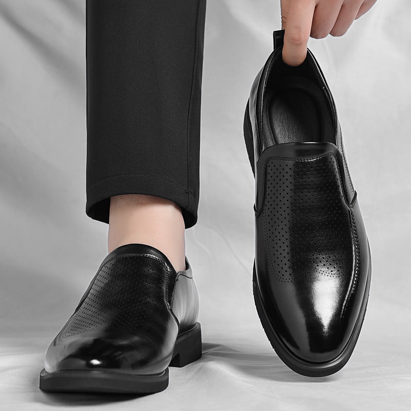 Men's Leather Hollow Breathable Casual Shoes