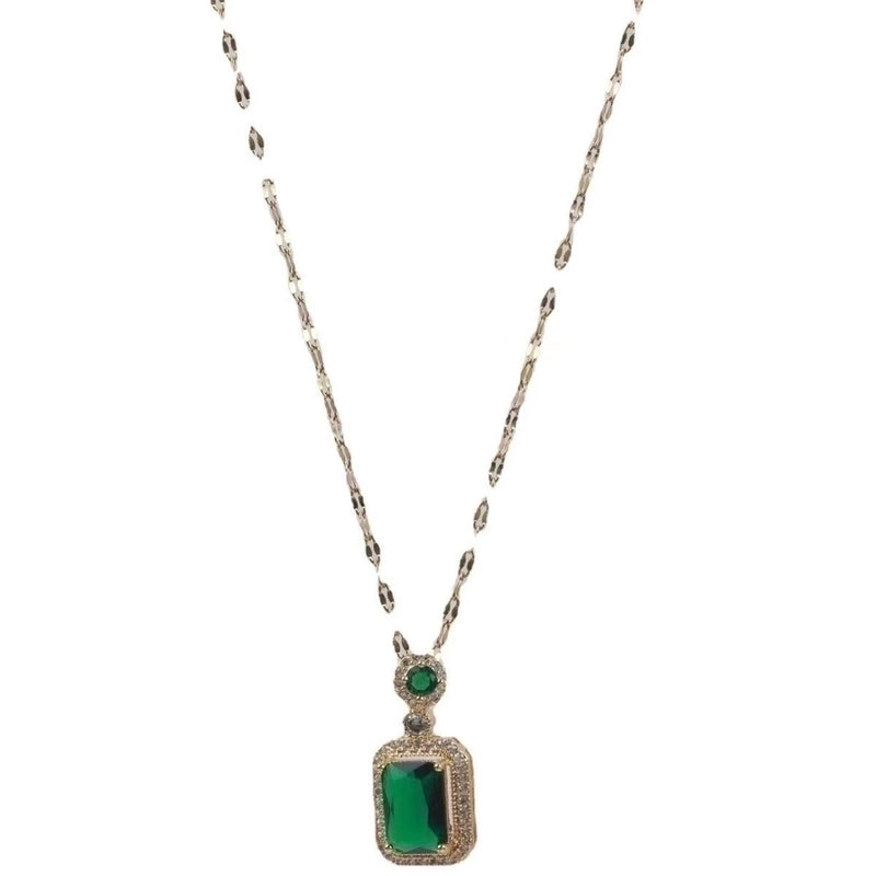 Titanium Steel Ethnic Style Inlay Square Zircon Necklace Earrings Rings