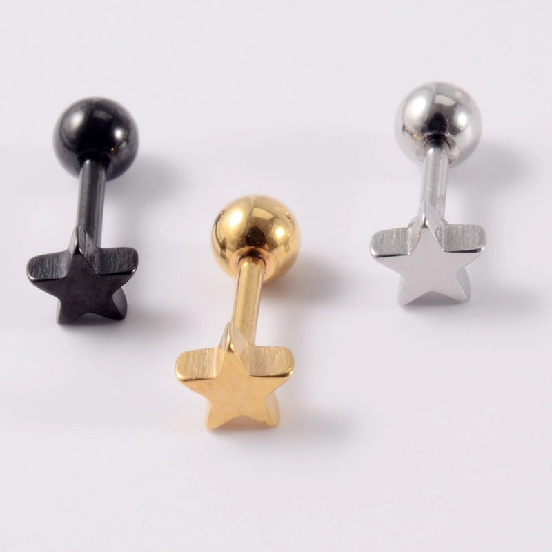 1 Piece Ear Cartilage Rings & Studs Casual Elegant Vacation Star Moon 304 Stainless Steel Plating 18K Gold Plated Lip Rings Ear Cartilage Rings & Studs