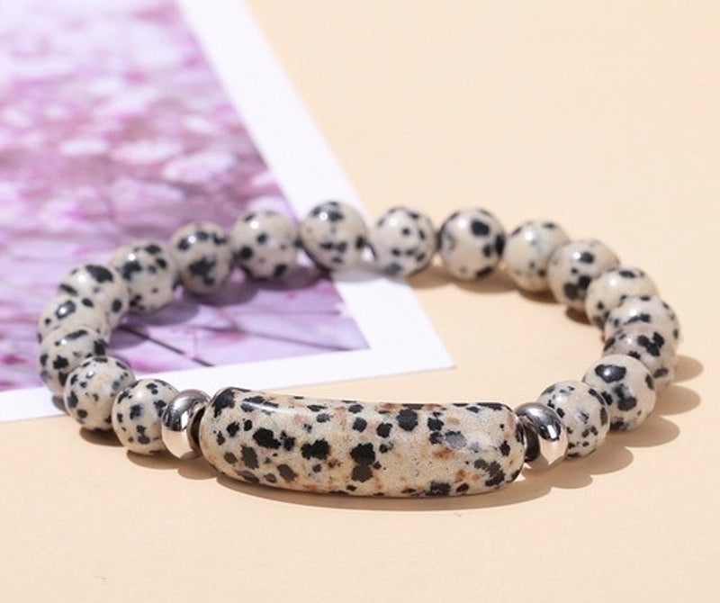 Minimalist Geometric Stainless Steel Natural Stone Polishing Bracelets