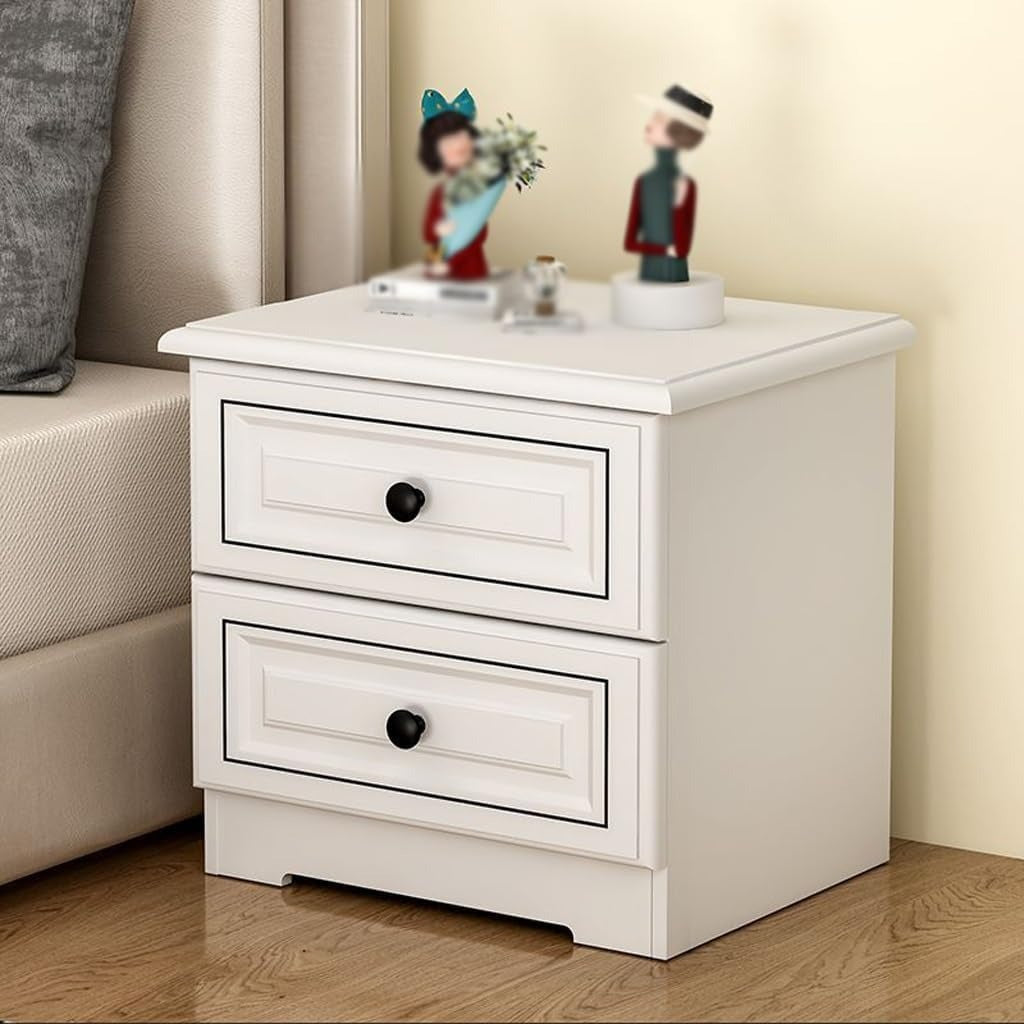 Nightstand with 2 Drawers. Modern End Table with Drawer. Dresser Organizer Countertop. Bedside Tables  Wooden Bedside Drawer