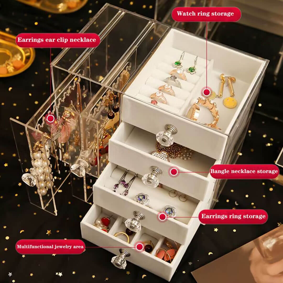Jewelry Storage Box with Drawer Organizer