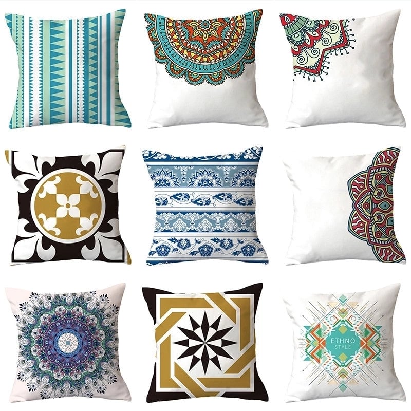 Casual Vacation Color Block Plush Pillow Cases