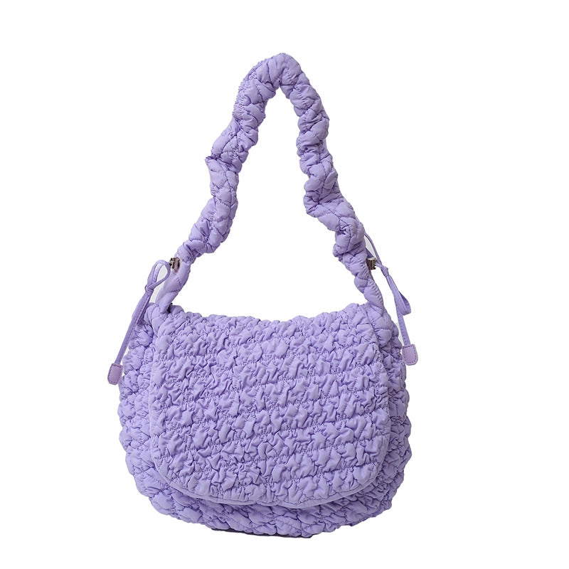 Women's Nylon Solid Color Streetwear Square Flip Cover Underarm Bag
