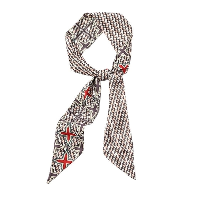 Women's Lady Geometric Satin Silk Scarf